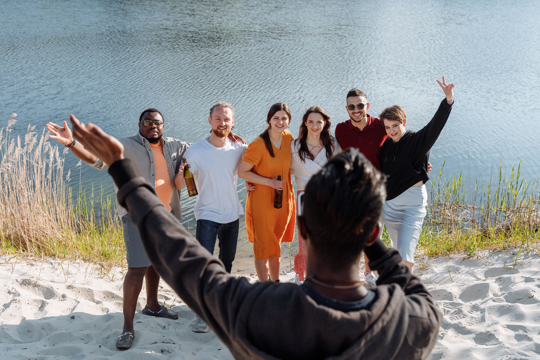 Photo de groupe entre amis