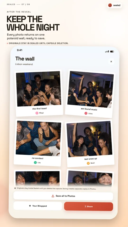 The polaroid wall inside Sealed